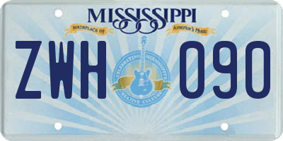 MS license plate ZWH090