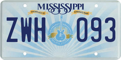 MS license plate ZWH093