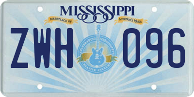 MS license plate ZWH096