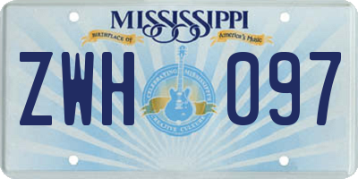 MS license plate ZWH097