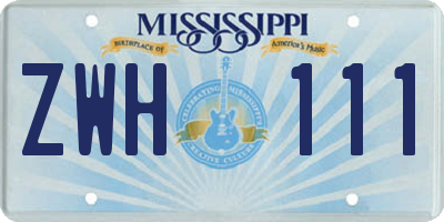 MS license plate ZWH111