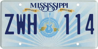 MS license plate ZWH114