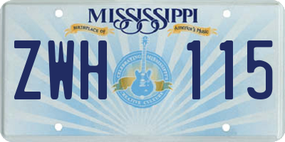 MS license plate ZWH115
