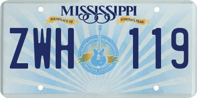 MS license plate ZWH119