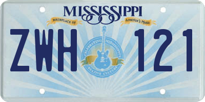 MS license plate ZWH121