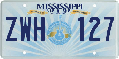 MS license plate ZWH127