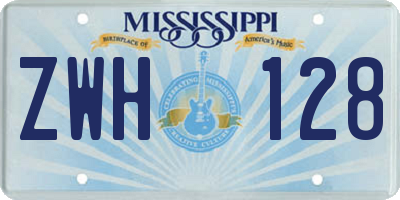 MS license plate ZWH128
