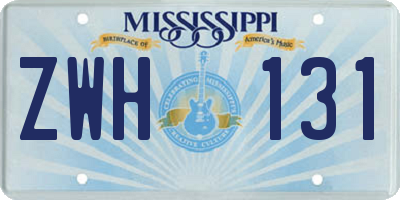 MS license plate ZWH131