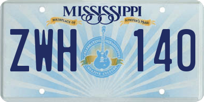 MS license plate ZWH140