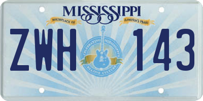 MS license plate ZWH143