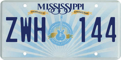 MS license plate ZWH144