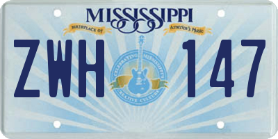 MS license plate ZWH147