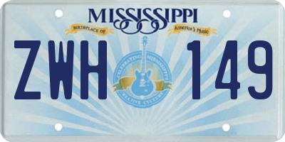 MS license plate ZWH149