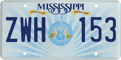 MS license plate ZWH153