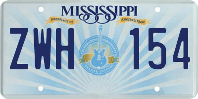 MS license plate ZWH154