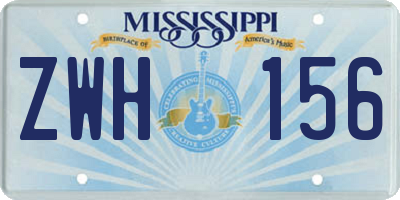 MS license plate ZWH156
