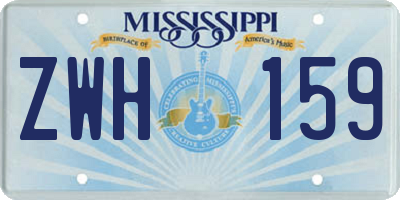MS license plate ZWH159