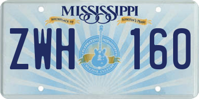 MS license plate ZWH160
