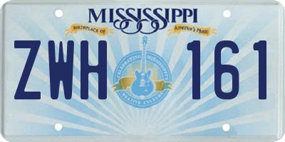 MS license plate ZWH161