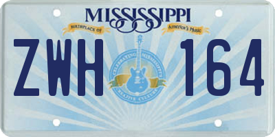 MS license plate ZWH164