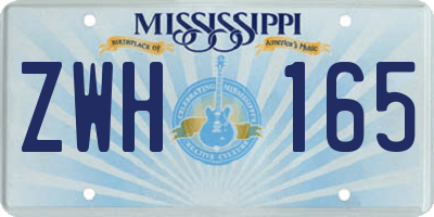 MS license plate ZWH165