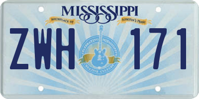 MS license plate ZWH171