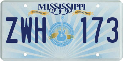 MS license plate ZWH173