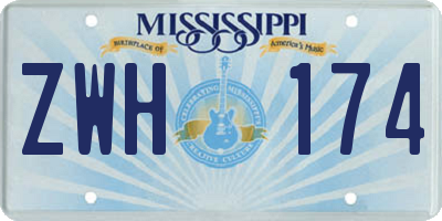MS license plate ZWH174