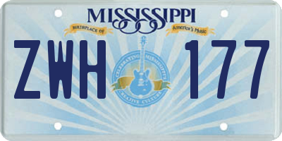 MS license plate ZWH177