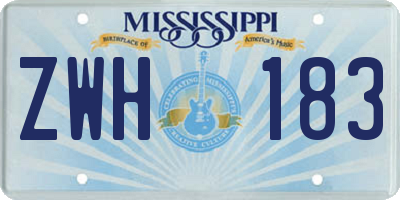 MS license plate ZWH183