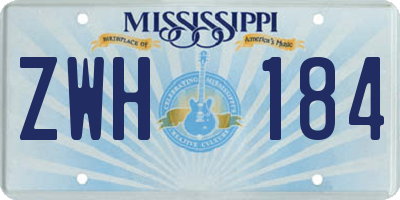 MS license plate ZWH184