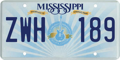 MS license plate ZWH189