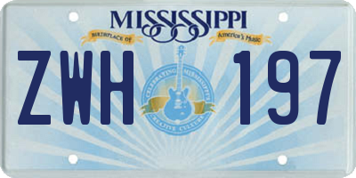 MS license plate ZWH197