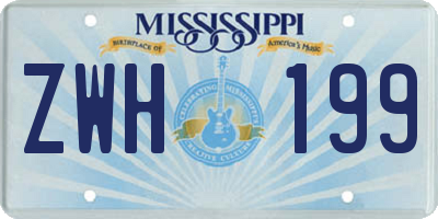 MS license plate ZWH199