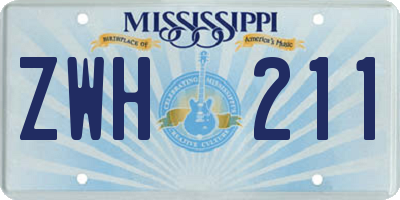 MS license plate ZWH211