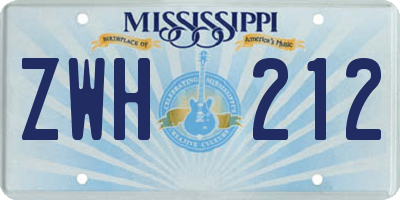 MS license plate ZWH212
