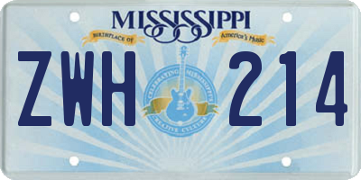 MS license plate ZWH214