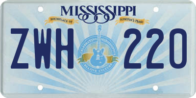 MS license plate ZWH220