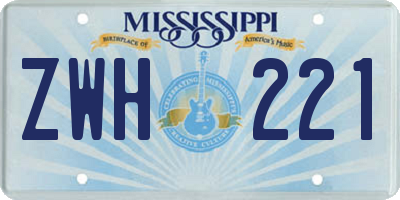 MS license plate ZWH221