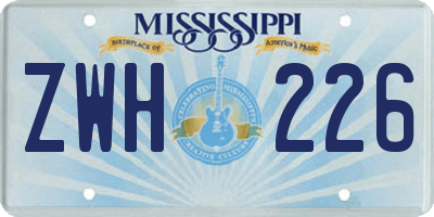 MS license plate ZWH226