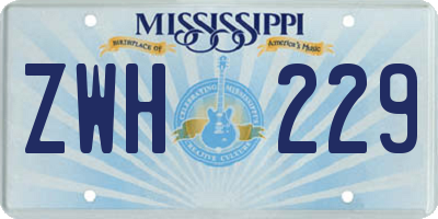 MS license plate ZWH229
