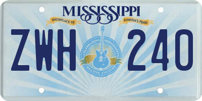 MS license plate ZWH240
