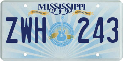 MS license plate ZWH243