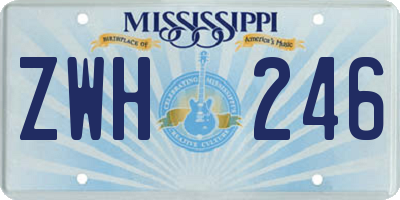 MS license plate ZWH246