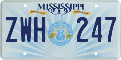 MS license plate ZWH247
