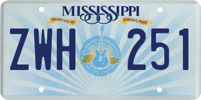 MS license plate ZWH251