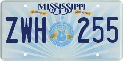 MS license plate ZWH255