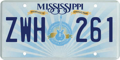 MS license plate ZWH261