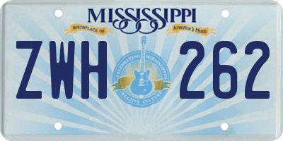 MS license plate ZWH262