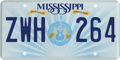 MS license plate ZWH264
